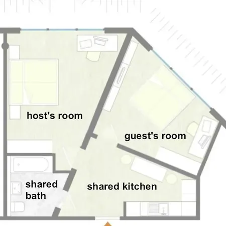 Homestay Shared In Former Hotel, Near Train Station, Fully Equipped Kitchen With Washer-dryer Huerth